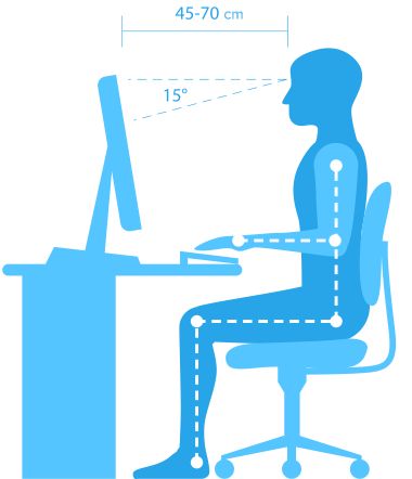 Sitting posture for typing